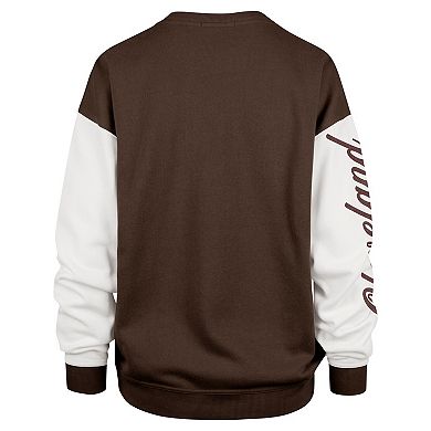 Women's '47 Brown Cleveland Browns Double Header Rise Andie Pullover Sweatshirt