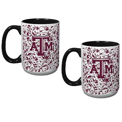 Texas A&M Aggies Two-Pack Floral Mug Set