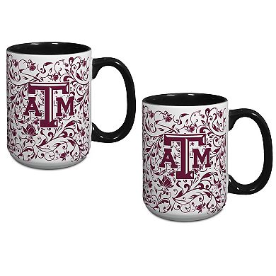 Texas A&M Aggies Two-Pack Floral Mug Set