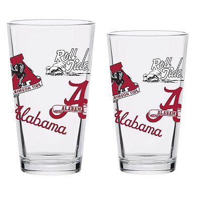 Alabama Crimson Tide 16oz. Vintage Medley Pint Glass Two-Pack