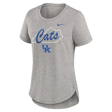 Women's Nike Heather Gray Kentucky Wildcats Local Campus Location Mantra Tri-Blend T-Shirt