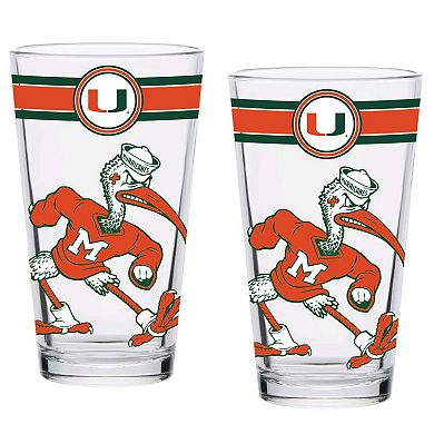 Miami Hurricanes 16oz. Classic Pint Glass Two-Pack