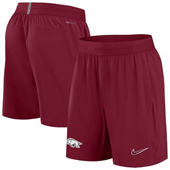 Men's Nike Cardinal Arkansas Razorbacks 2024/25 Sideline Performance Woven Shorts