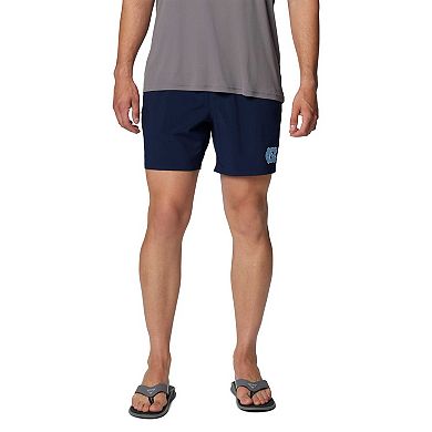 Men's Columbia Navy North Carolina Tar Heels PFG Terminal Roamer Omni-Shade Stretch Shorts