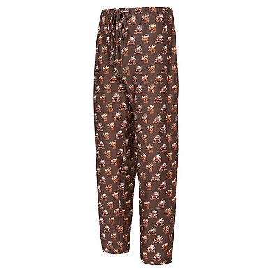 Men's Concepts Sport Brown Cleveland Browns Record Throwback All Over Knit Pants