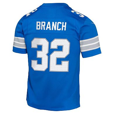 Youth Nike Brian Branch Blue Detroit Lions Team Player Game Jersey