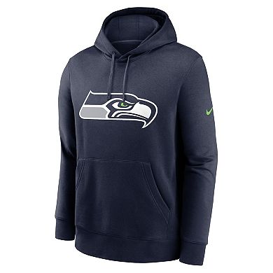 Men's Nike College Navy Seattle Seahawks Club Logo Pullover Hoodie