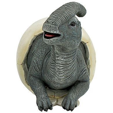 Prehistoric Parasaurolophus Dinosaur Egg Hatchling Garden Statue