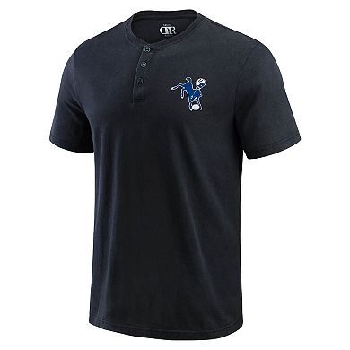 Men's Darius Rucker Collection by Fanatics Black Indianapolis Colts Washed Henley T-Shirt