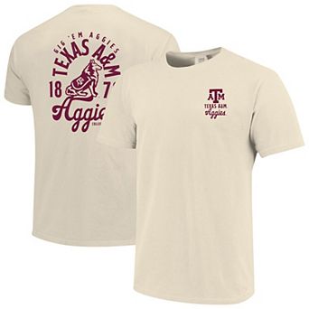 Men's Cream Texas A&M Aggies Comfort Colors Mascot Overlay T-Shirt