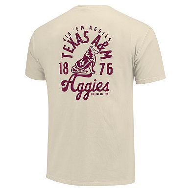 Men's Cream Texas A&M Aggies Comfort Colors Mascot Overlay T-Shirt