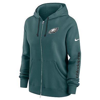 Women's Nike Midnight Green Philadelphia Eagles Plus Size Phoenix Full-Zip Hoodie
