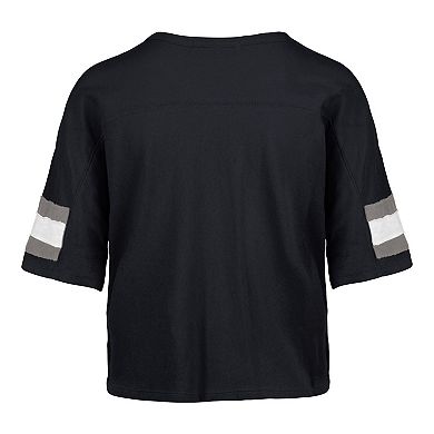 Women's '47 Navy Dallas Cowboys Double Header Scout Cropped V-Neck T-Shirt