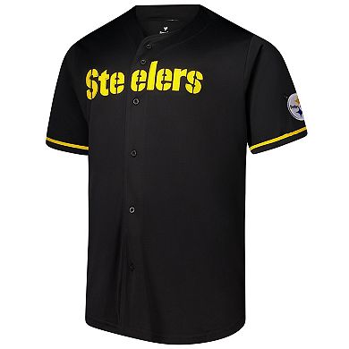 Men's Fanatics Black Pittsburgh Steelers Pop Full-Button Jersey