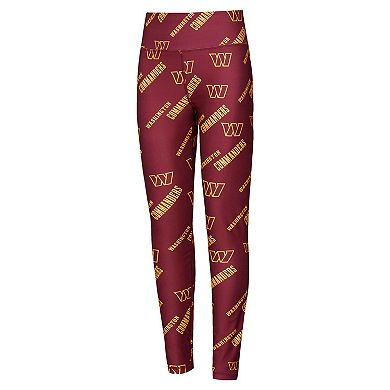 Women's Concepts Sport Burgundy Washington Commanders Breakthrough Allover Print Knit Leggings