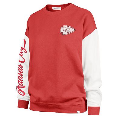 Women's '47 Red Kansas City Chiefs Double Header Rise Andie Pullover Sweatshirt