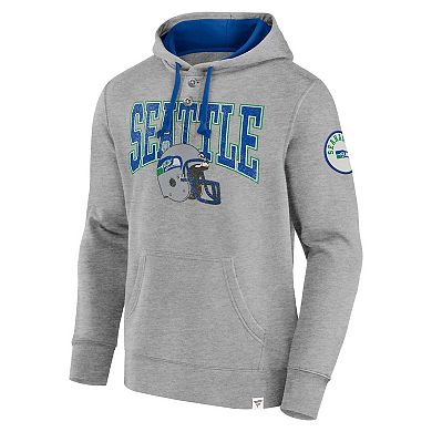 Men's Fanatics Heather Gray Seattle Seahawks Label Maker Pullover Hoodie