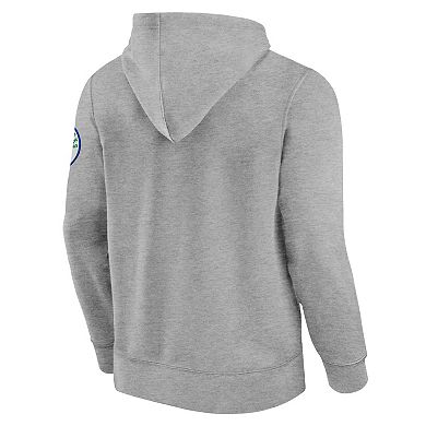 Men's Fanatics Heather Gray Seattle Seahawks Label Maker Pullover Hoodie