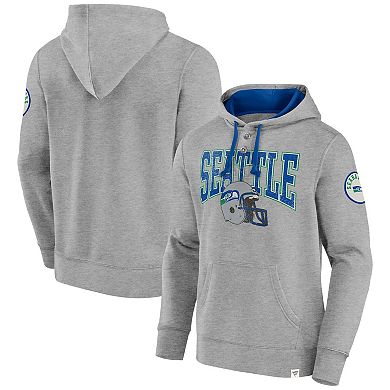 Men's Fanatics Heather Gray Seattle Seahawks Label Maker Pullover Hoodie