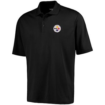 Antigua Pittsburgh Steelers Pique Xtra-Lite Polo - Black