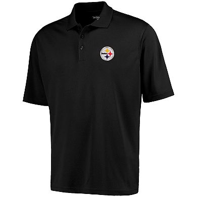 Antigua Pittsburgh Steelers Pique Xtra-Lite Polo - Black