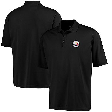 Antigua Pittsburgh Steelers Pique Xtra-Lite Polo - Black