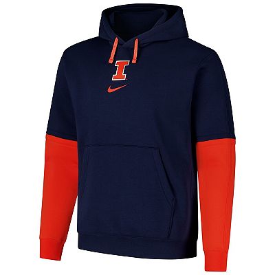 Men's Nike Navy Illinois Fighting Illini 2024 Sideline Club Fleece