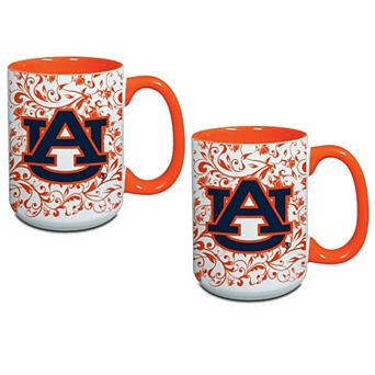 Auburn Tigers Two-Pack Floral Mug Set