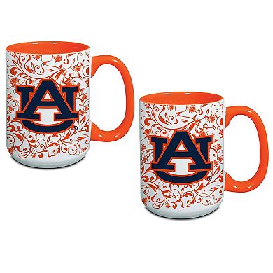 Auburn Tigers Two-Pack Floral Mug Set