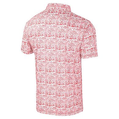Men's Colosseum Red Maryland Terrapins It's Time! Allover Print Polo