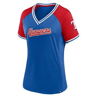 Women's Profile Royal Texas Rangers Plus Size Crossover V-Neck T-Shirt