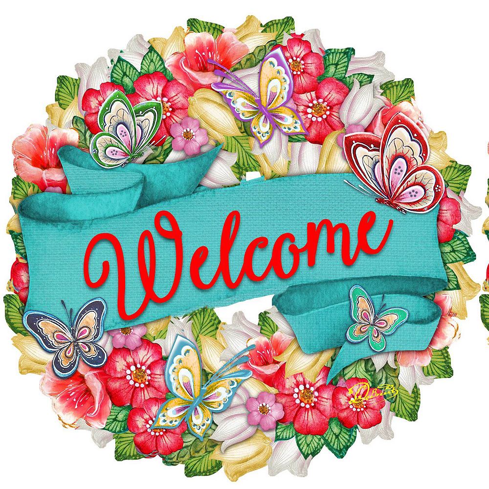 Flowers Summer Holiday 24-Inch Handcrafted Wooden Door Wreath by G ...