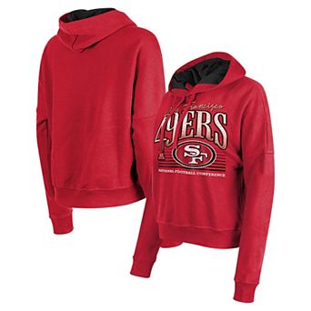 Women's New Era Scarlet San Francisco 49ers Boxy Pullover Hoodie