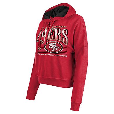 Women's New Era Scarlet San Francisco 49ers Boxy Pullover Hoodie