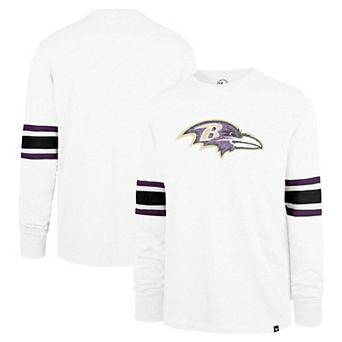 Men's '47 White Baltimore Ravens Gridiron Premier Brex Long Sleeve T-Shirt