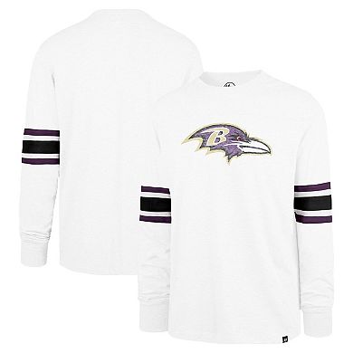 Men's '47 White Baltimore Ravens Gridiron Premier Brex Long Sleeve T-Shirt