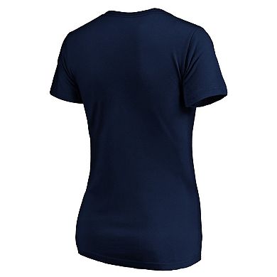 Women's Navy Chicago Bulls Banner Wave V-Neck T-Shirt