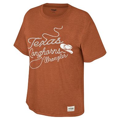Women's Colosseum x Wrangler Texas Orange Texas Longhorns Lasso Oversized T-Shirt