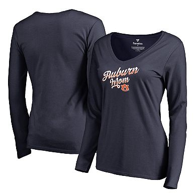Women's Navy Auburn Tigers Team Mom Long Sleeve T-Shirt