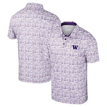 Men's Colosseum Purple Washington Huskies It's Time! Allover Print Polo