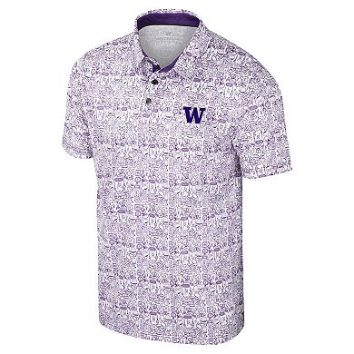 Men's Colosseum Purple Washington Huskies It's Time! Allover Print Polo