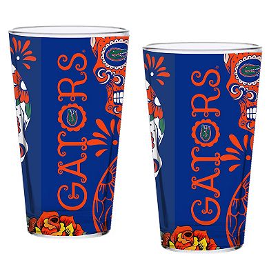 Florida Gators Two-Pack 16oz. Dia De Los Muertos Pint Glass Set