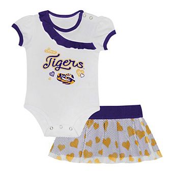 Girls Newborn & Infant LSU Tigers Two-Piece Love My Team Bodysuit & Skirt Set
