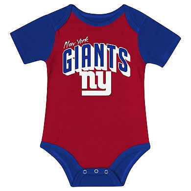 "Newborn & Infant New York Giants Dynamic Duo Bodysuit, Bib & Knit Hat Set"