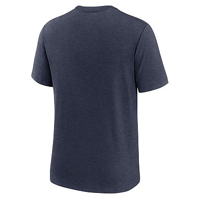 Men's Nike Navy Denver Broncos Overlap Lockup Tri-Blend T-Shirt