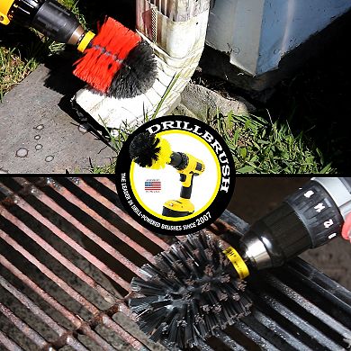 Original Stiff Red & Ultra Stiff Black 2pc. Kit - Outdoor & Grill Cleaning - Concrete - Brick - Deck