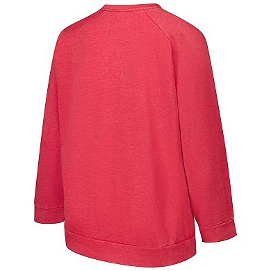 Women's Fanatics Red San Francisco 49ers Acid Wash Raglan Pullover Sweatshirt