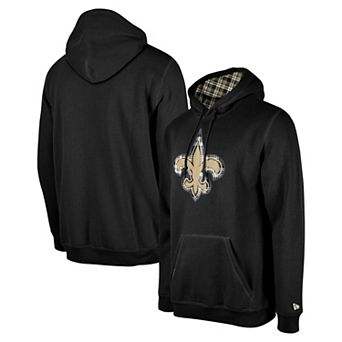 Men's New Era Black New Orleans Saints 3rd Down Plaid Pullover Hoodie