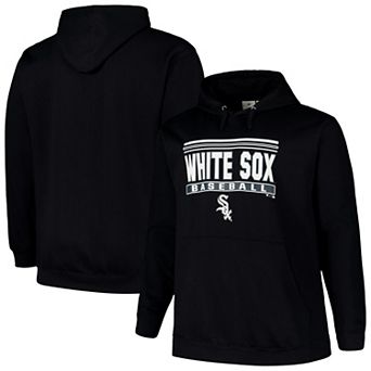 Men's Black Chicago White Sox Stack Fleece Pullover Hoodie