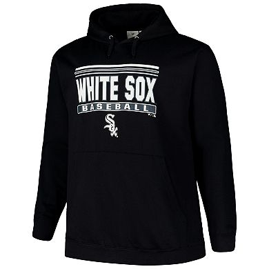 Men's Black Chicago White Sox Stack Fleece Pullover Hoodie
